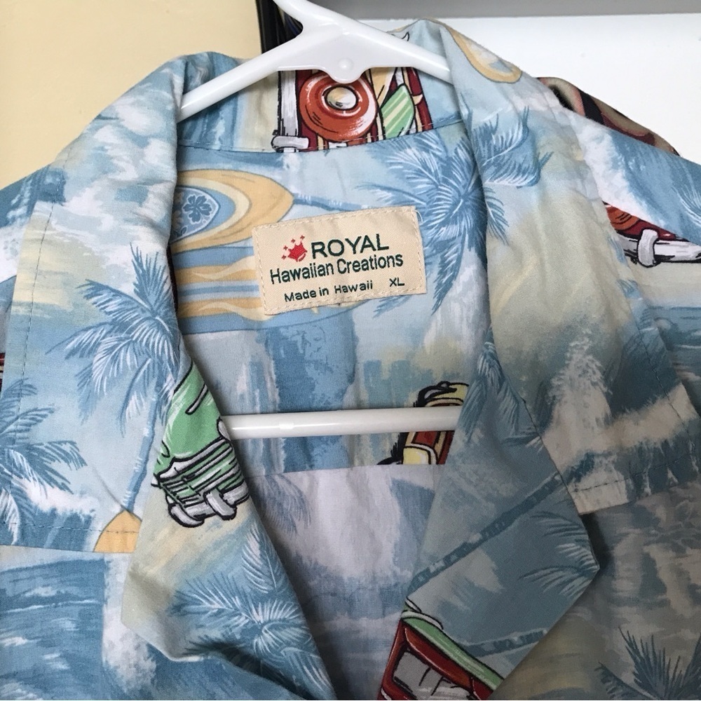 Royal Hawaiian creations, light blue, aloha, shirt, men’s sizeXL